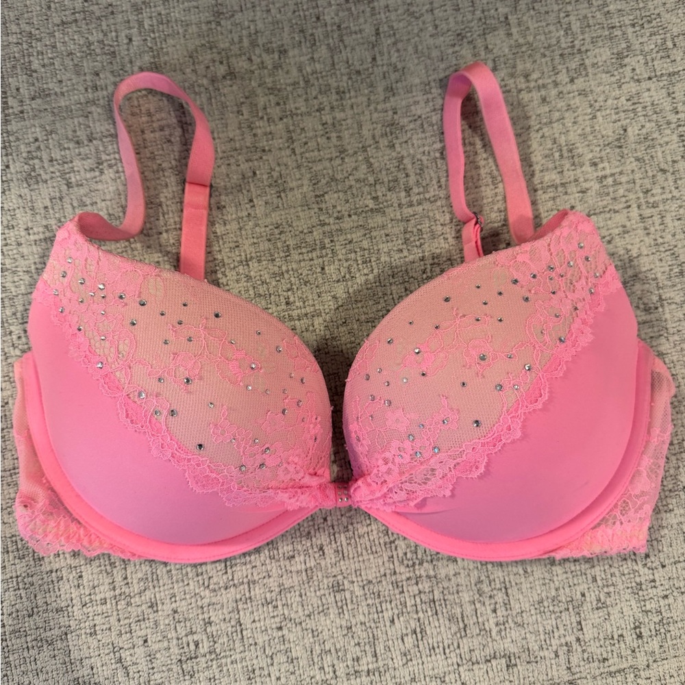 Victoria's Secret Pink Lace Bra with Rhinestones